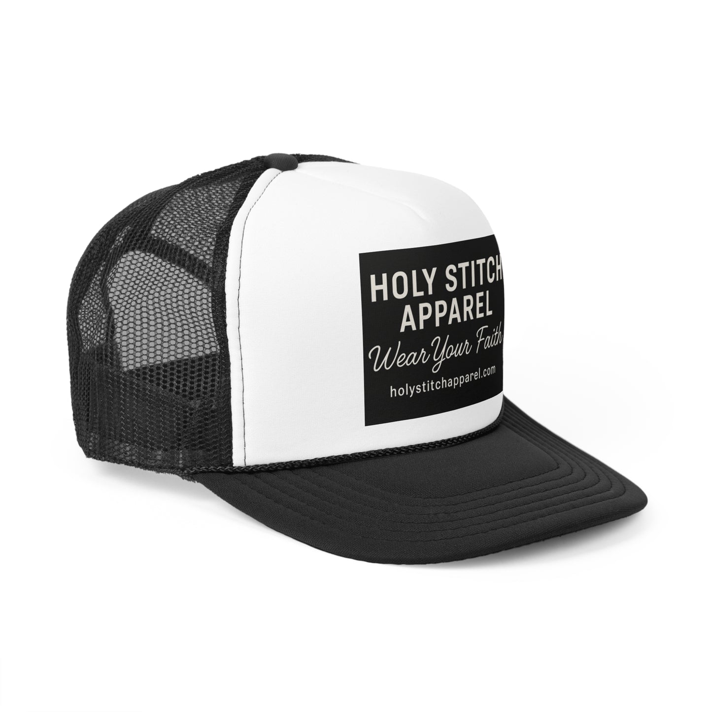 Holy Stitch Trucker Cap - Wear Your Faith, Adjustable Cap for Faith Lovers, Stylish Religious Cap, Gift for Church Events, Christian Apparel