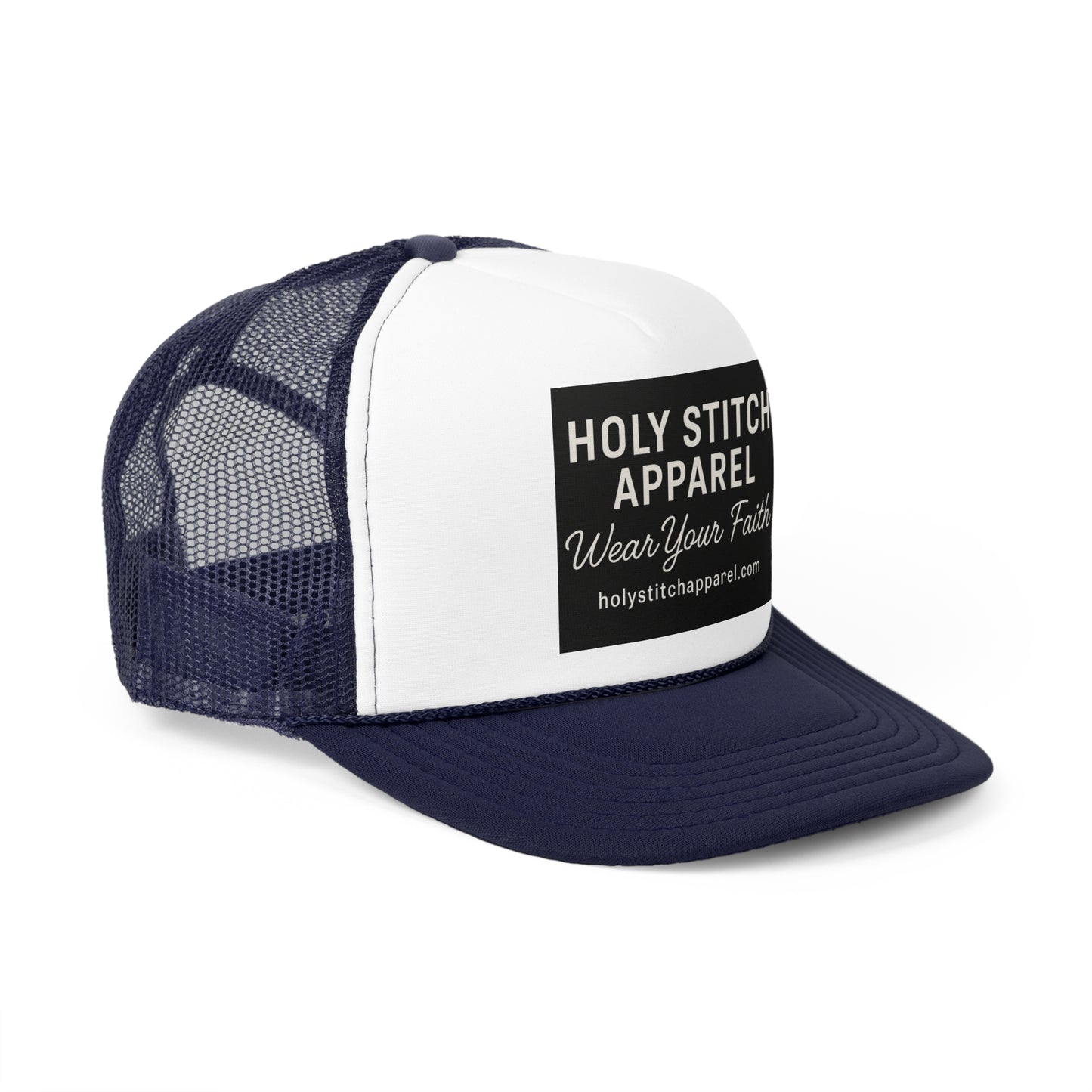 Holy Stitch Trucker Cap - Wear Your Faith, Adjustable Cap for Faith Lovers, Stylish Religious Cap, Gift for Church Events, Christian Apparel