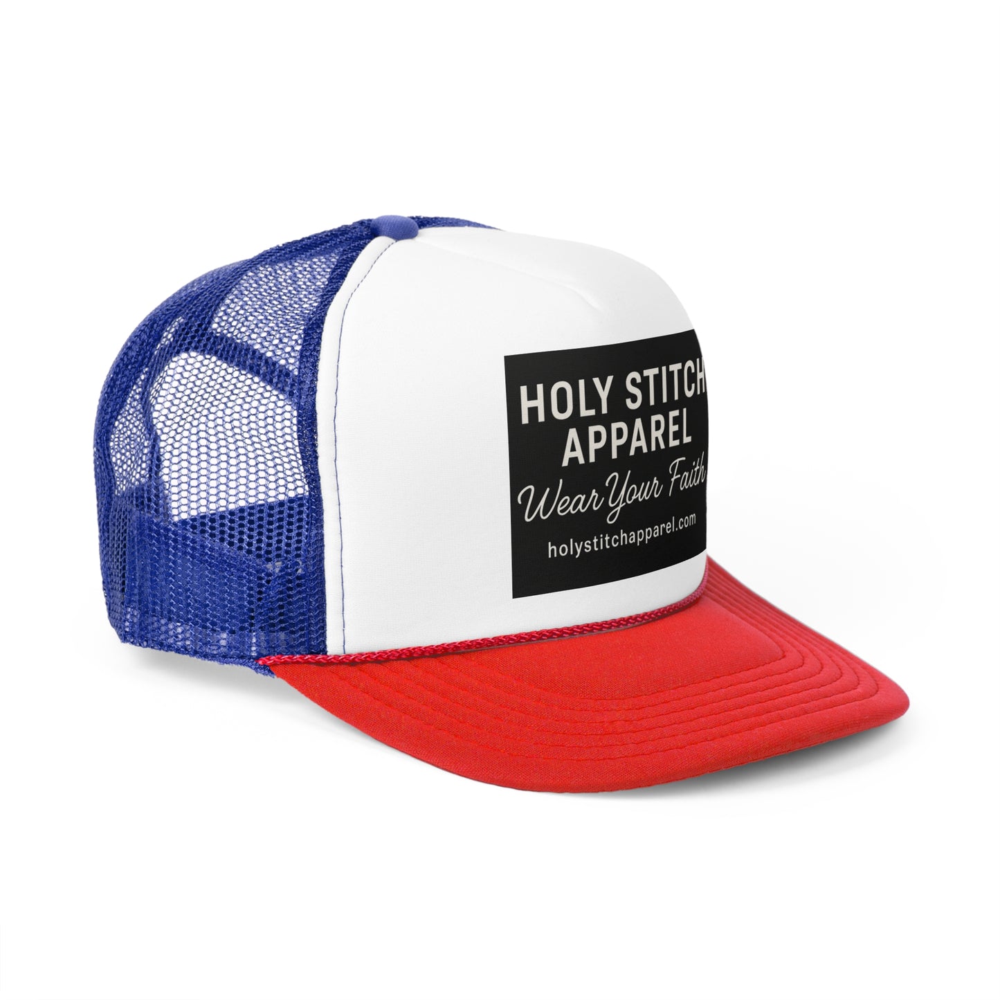Holy Stitch Trucker Cap - Wear Your Faith, Adjustable Cap for Faith Lovers, Stylish Religious Cap, Gift for Church Events, Christian Apparel