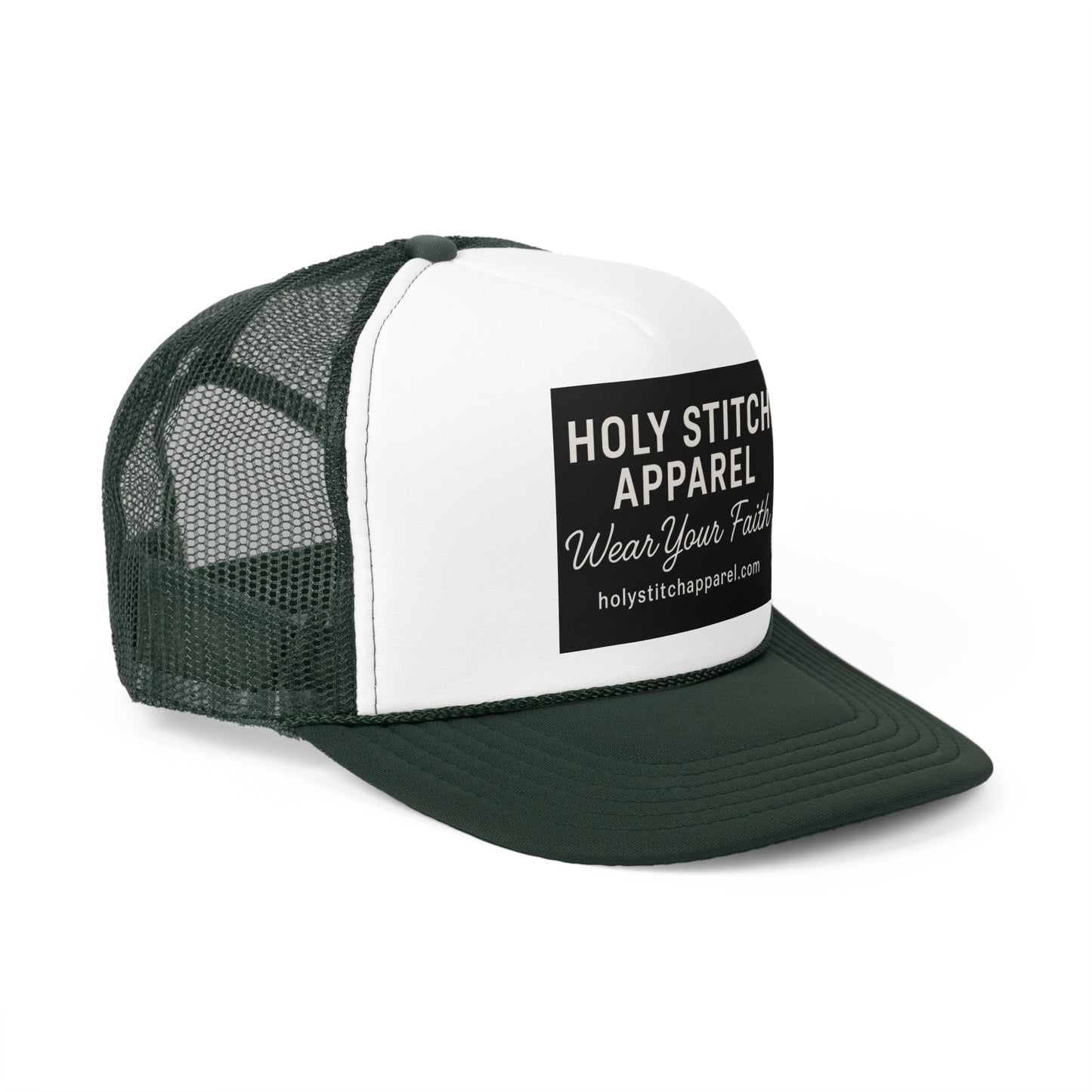 Holy Stitch Trucker Cap - Wear Your Faith, Adjustable Cap for Faith Lovers, Stylish Religious Cap, Gift for Church Events, Christian Apparel