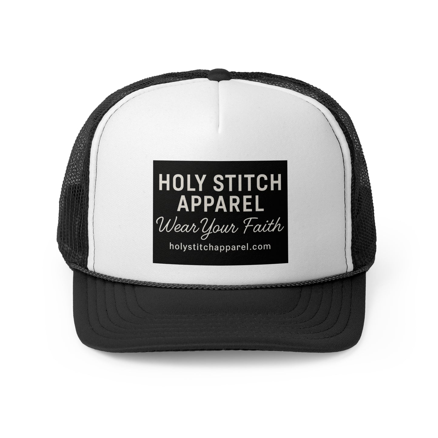 Holy Stitch Trucker Cap - Wear Your Faith, Adjustable Cap for Faith Lovers, Stylish Religious Cap, Gift for Church Events, Christian Apparel