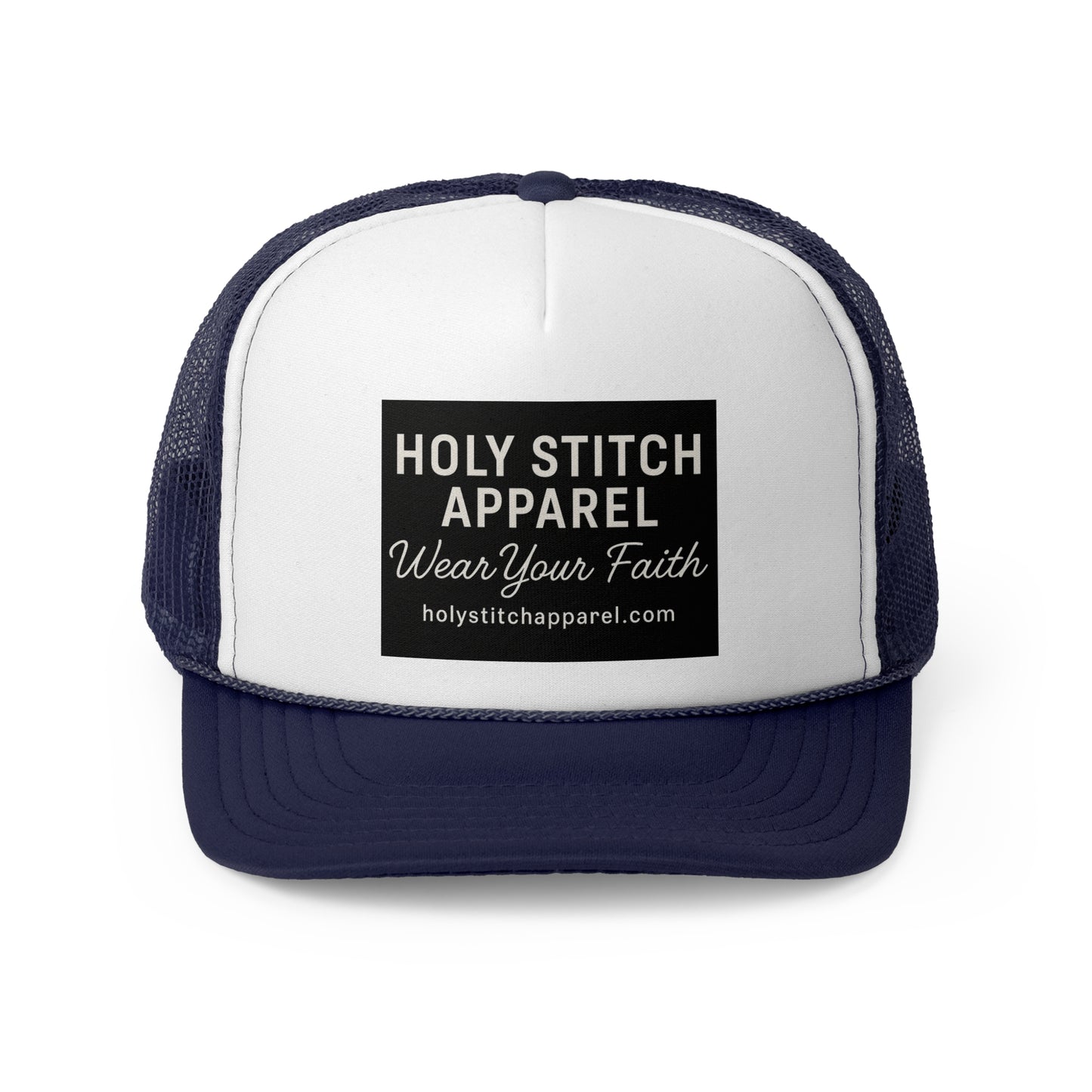 Holy Stitch Trucker Cap - Wear Your Faith, Adjustable Cap for Faith Lovers, Stylish Religious Cap, Gift for Church Events, Christian Apparel
