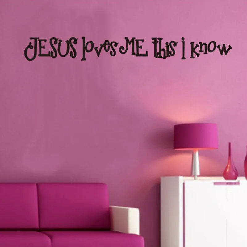 Jesus loves me wall sticker for living room bedroom decoration Decals wallpaper home decor Art English alphabet stickers