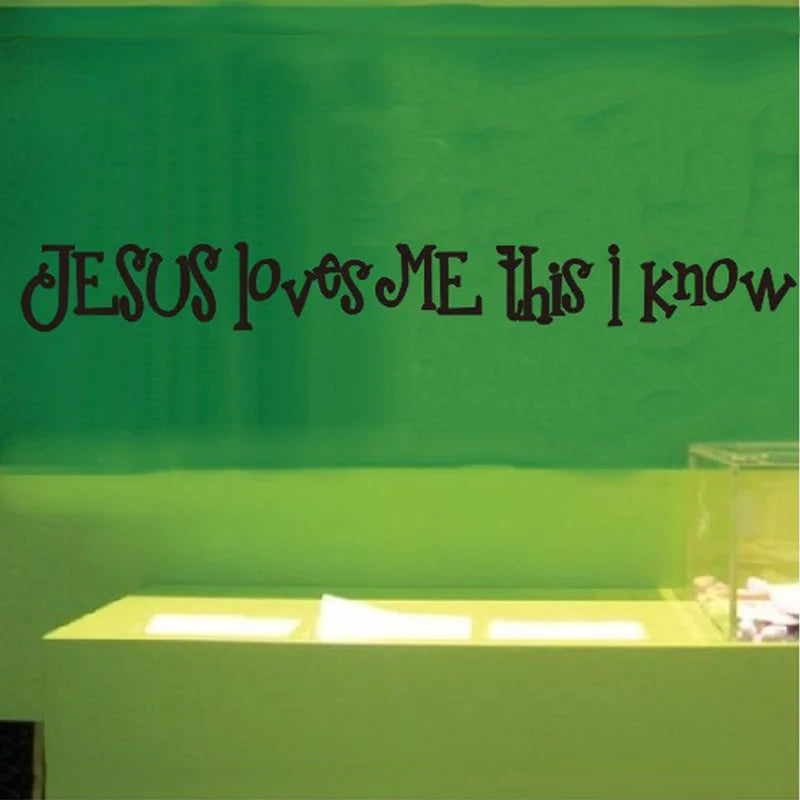 Jesus loves me wall sticker for living room bedroom decoration Decals wallpaper home decor Art English alphabet stickers