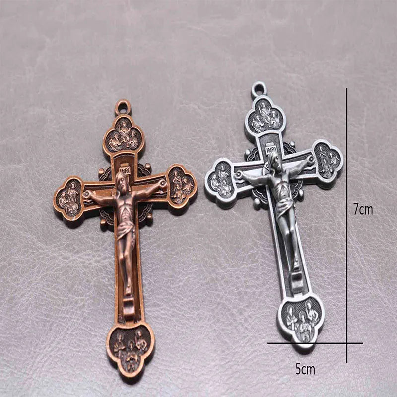20 pieces / religious Christian religion big cross medal, large alloy Christian cross medal, religious cross finished