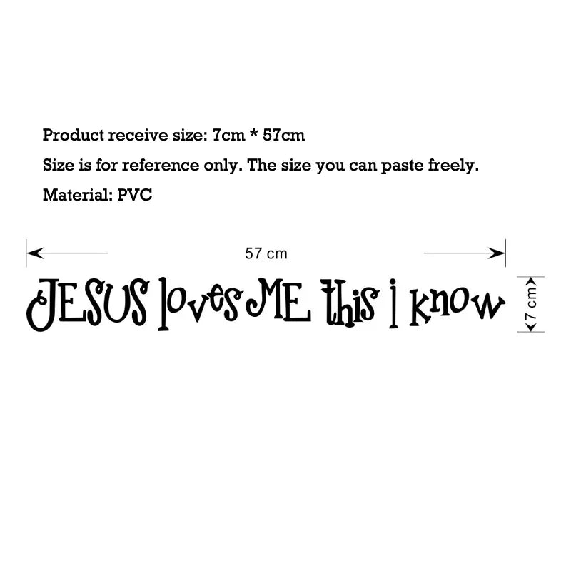 Jesus loves me wall sticker for living room bedroom decoration Decals wallpaper home decor Art English alphabet stickers