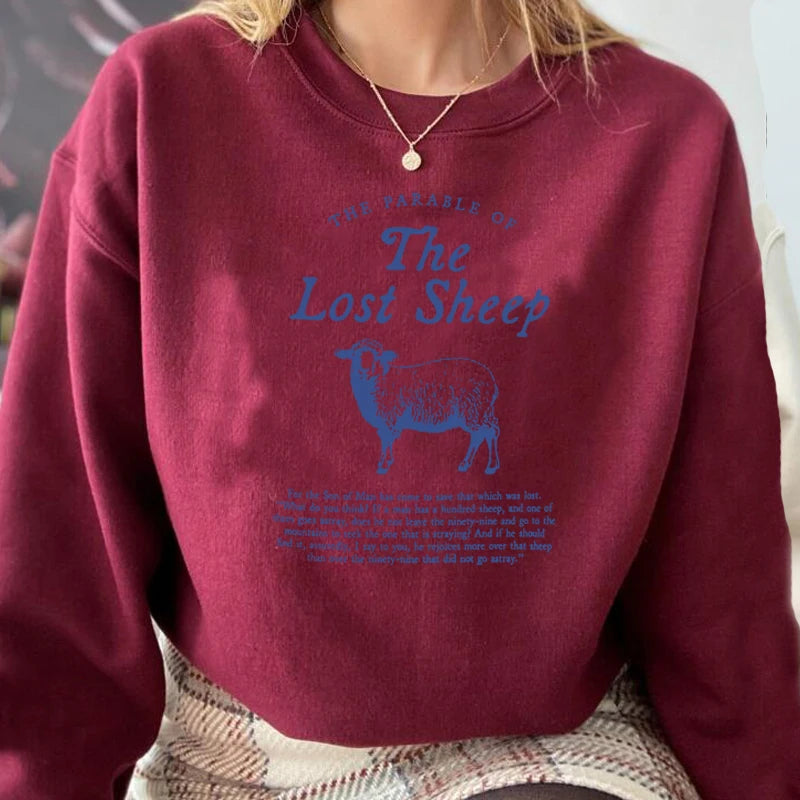 Parable of The Lost Sheep Bible Verse Sweatshirt Faith Based Worship Gospel Hooded Christian Clothes Catholic Religious