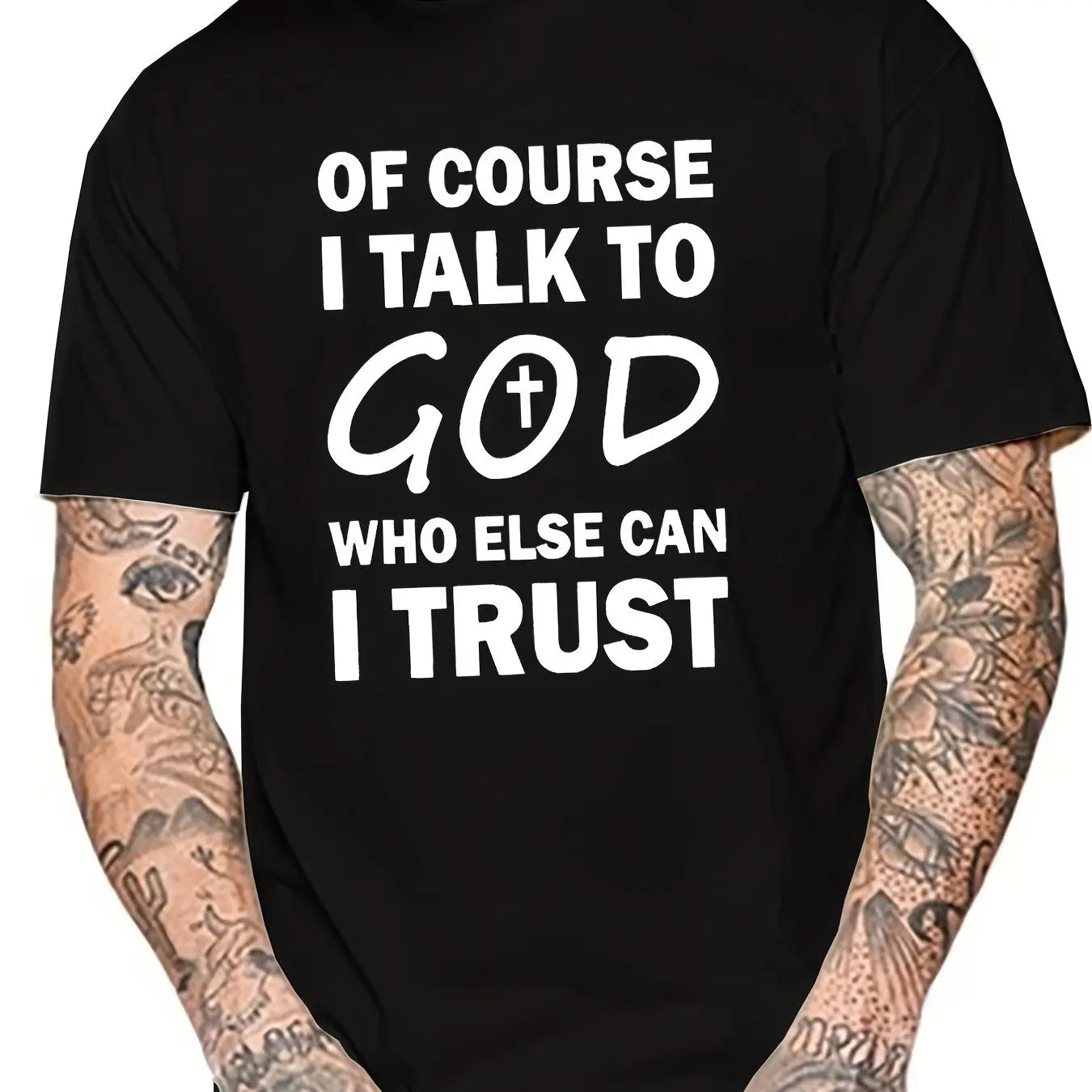 Talk To God Jesus T Shirt Print Tees for Casual Short Sleeve for Summer Spring Fall Oversized Tops As Gifts