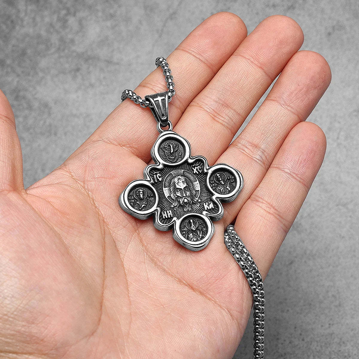 Jesus Pendants 316L Stainless Steel Men Necklaces Religion Chain Vintage Rock Punk Accessories Jewelry Xmas Gift Dropshipping