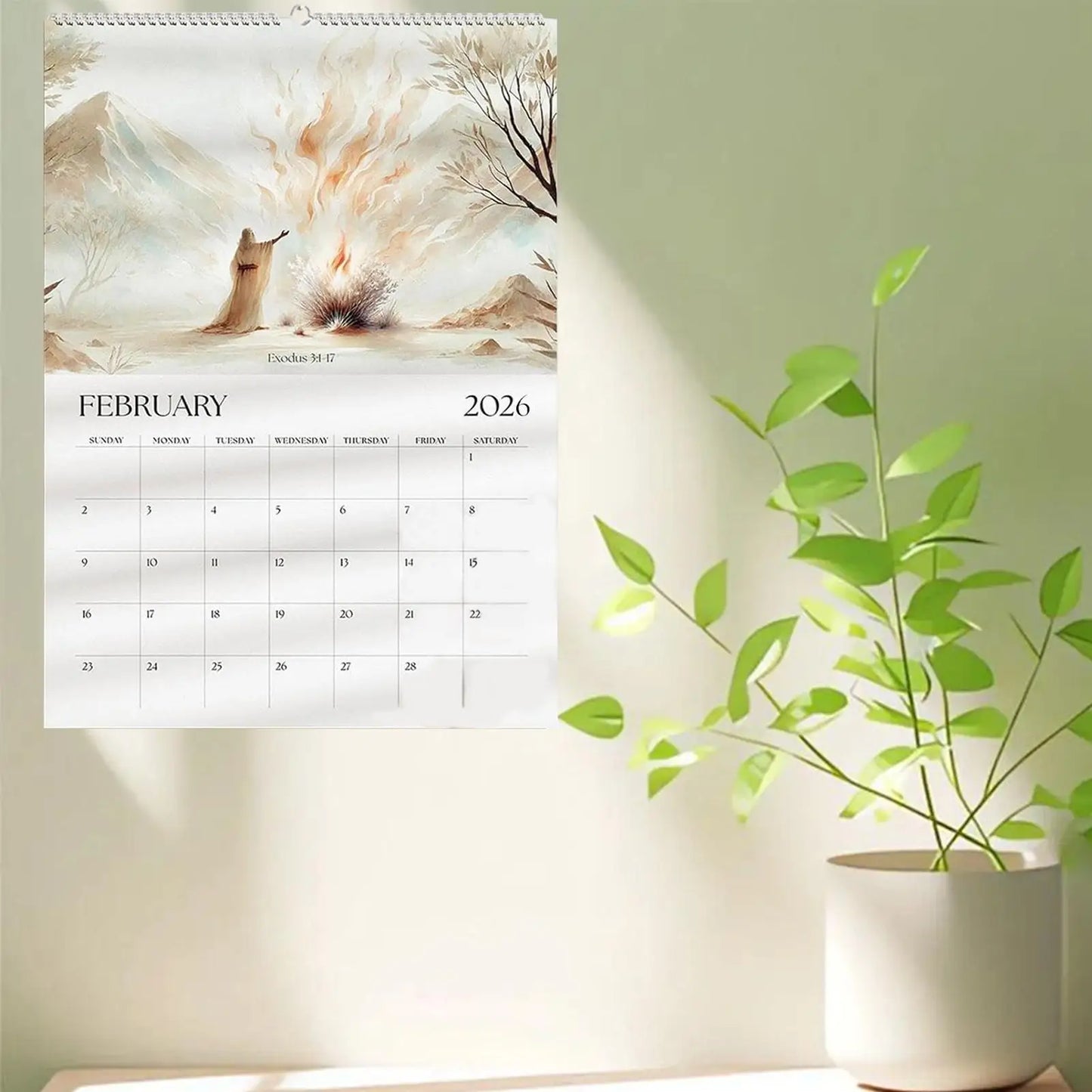 2026 Calendar 2026 Bible Story Calendar Hangable Planner Wall Decoration For Daily Planning Home Workplace Classroom Dorm Family