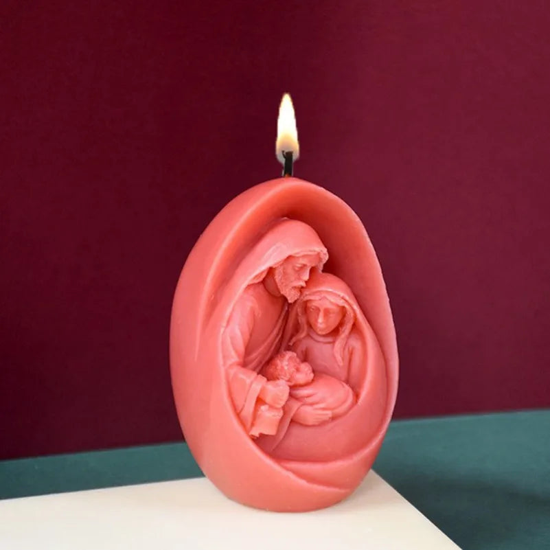 Jesus Family Silicone Candle mold 3D Jesus statue Plaster resin crafts Casting mold Handmade soap cement art making tools