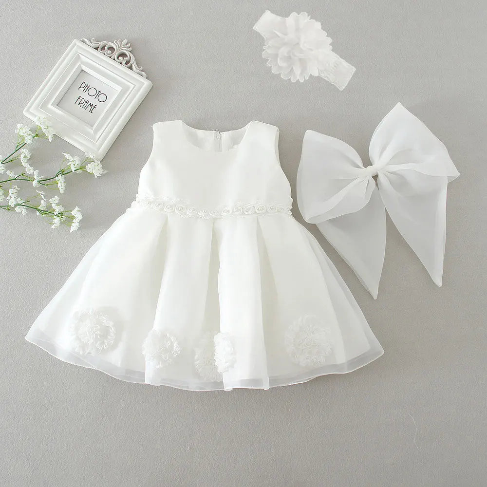 Hetiso Beige Baptism Infant Baby Girl Dresses Kids Party Dress Christening Dresses Newborn First Birthday Outfits Size 3-24 mont