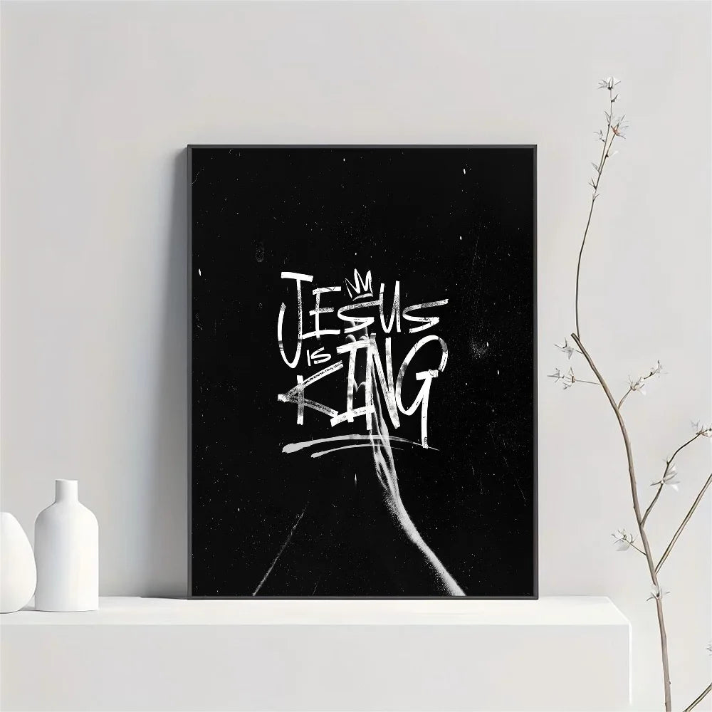 1pc Jesus Is King Jesus Is Alive Poster HD Posters Home Room Bar Cafe Decor Art Wall Painting Picture