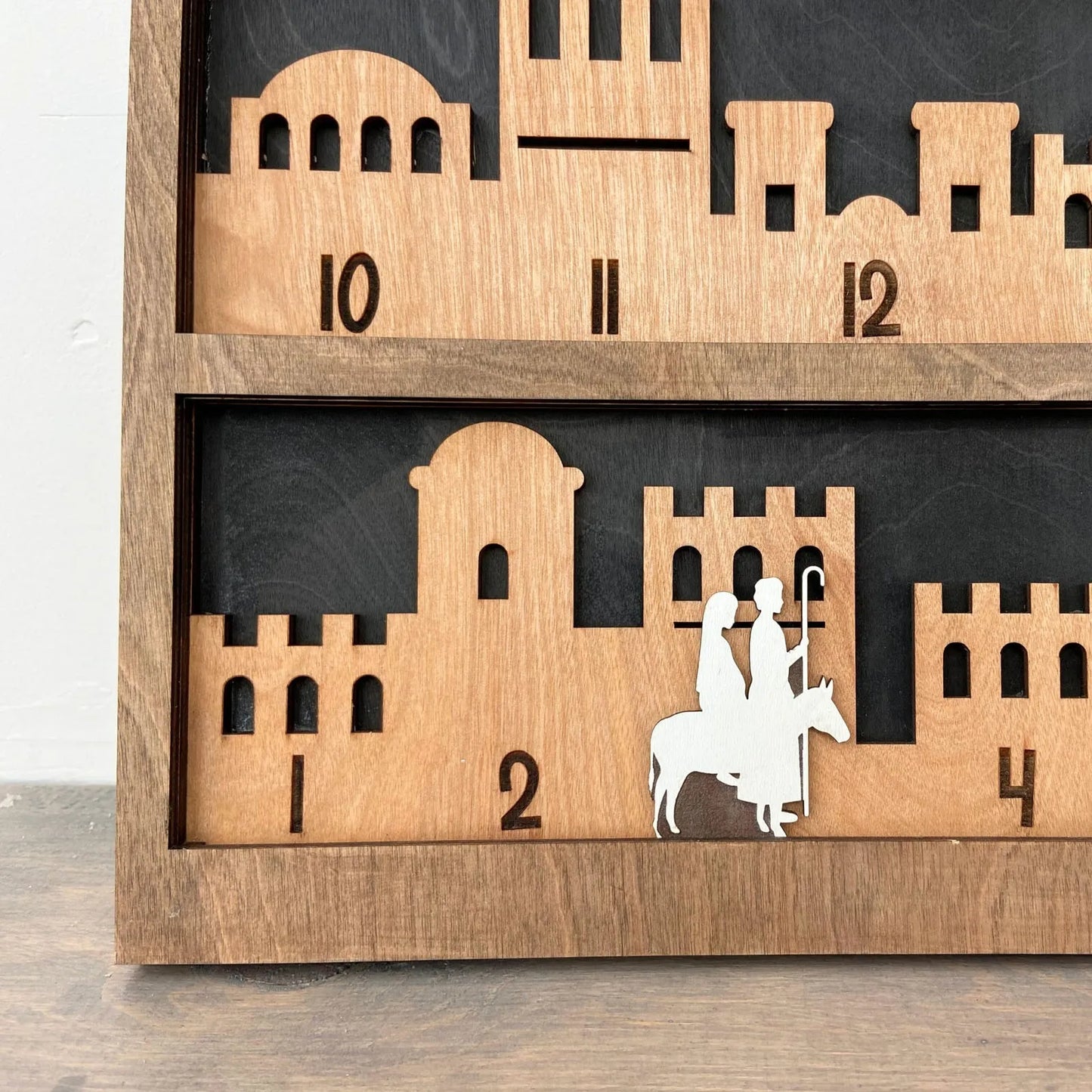Nativity Advent Calendar Countdown Religious Holiday Sign Holiday Decoration Christ Centered Christmas Wooden Advent Calendar