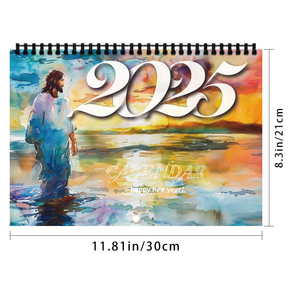 2025 Calendar, Inspirational Scripture Journey Wall Calendar, 12 Month Monthly Planner, Monthly Calendar, Jesus Calendar