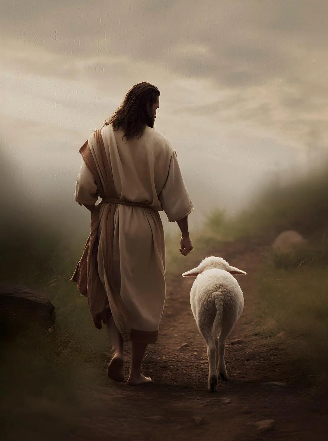 Jesus Christ Walking on Water Hand of God Jesus Portrait Classic Retro Poster Canvas Paintings Wall Art Pictures Home Decor