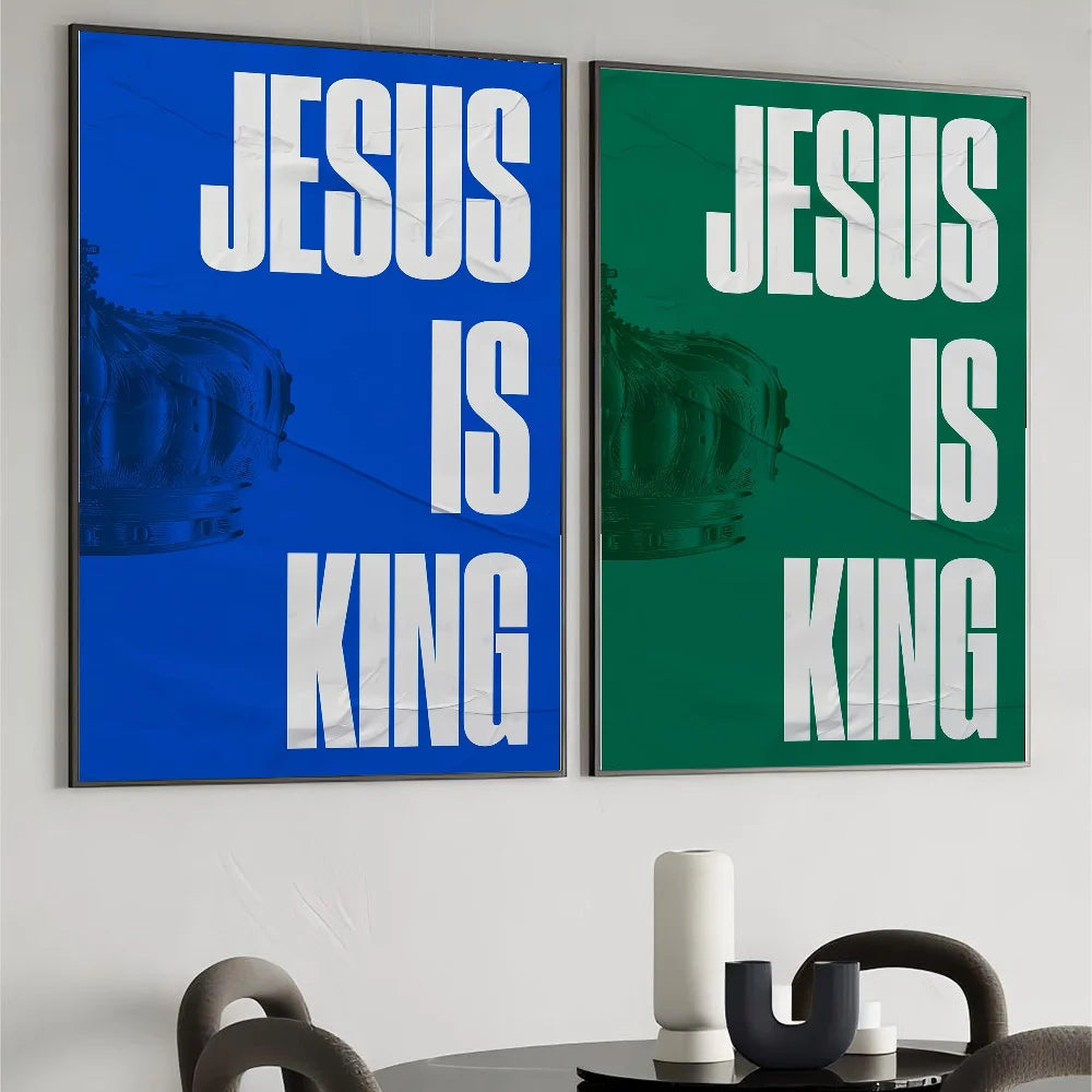 1pc Jesus Is King Jesus Is Alive Poster HD Posters Home Room Bar Cafe Decor Art Wall Painting Picture