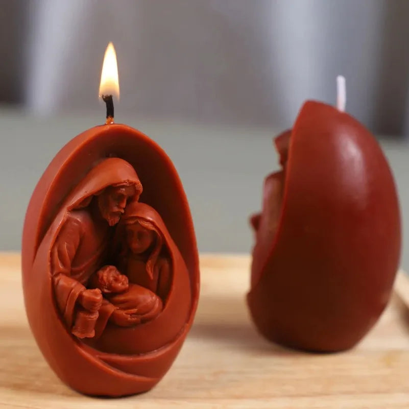Jesus Family Silicone Candle mold 3D Jesus statue Plaster resin crafts Casting mold Handmade soap cement art making tools