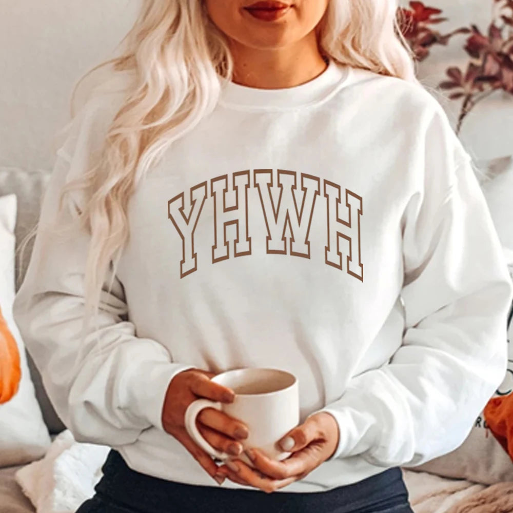 Aesthetic Christian Shirt Varsity YHWH Sweatshirt Jesus Shirts Church Tee Christian Gift Unisex Trendy Long Sleeves Tops
