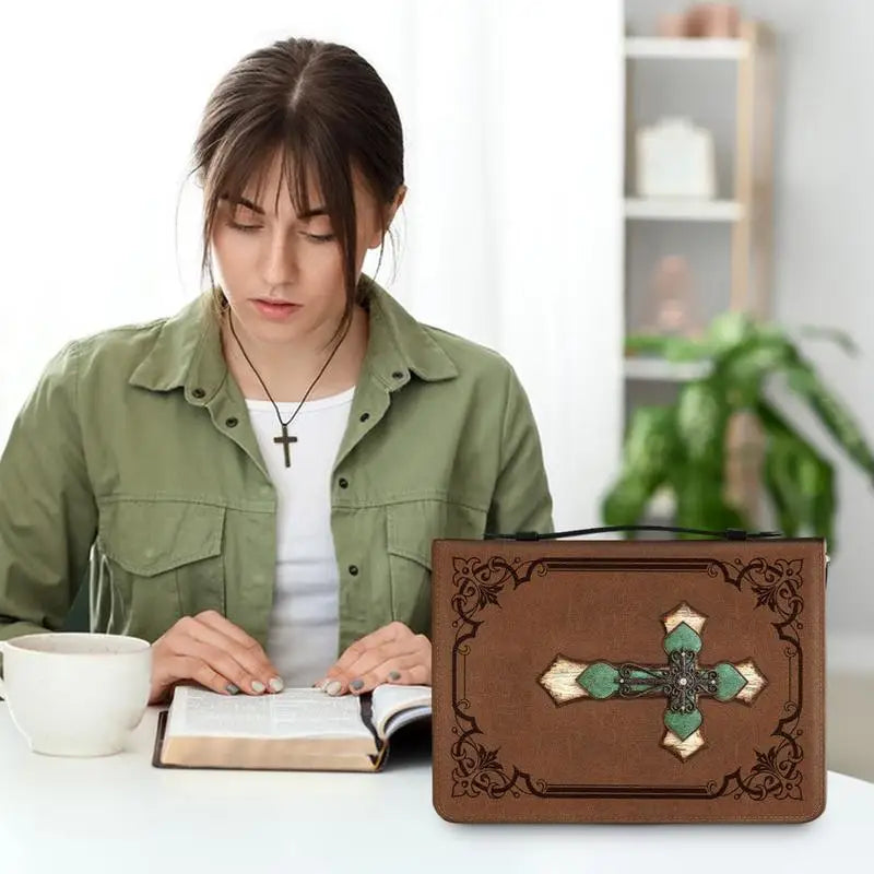 Bible Bags Creative Pattern Study Bible Cover With Handle Bible Book Cover For Scripture Study Bible Protector Bible Tote Bag