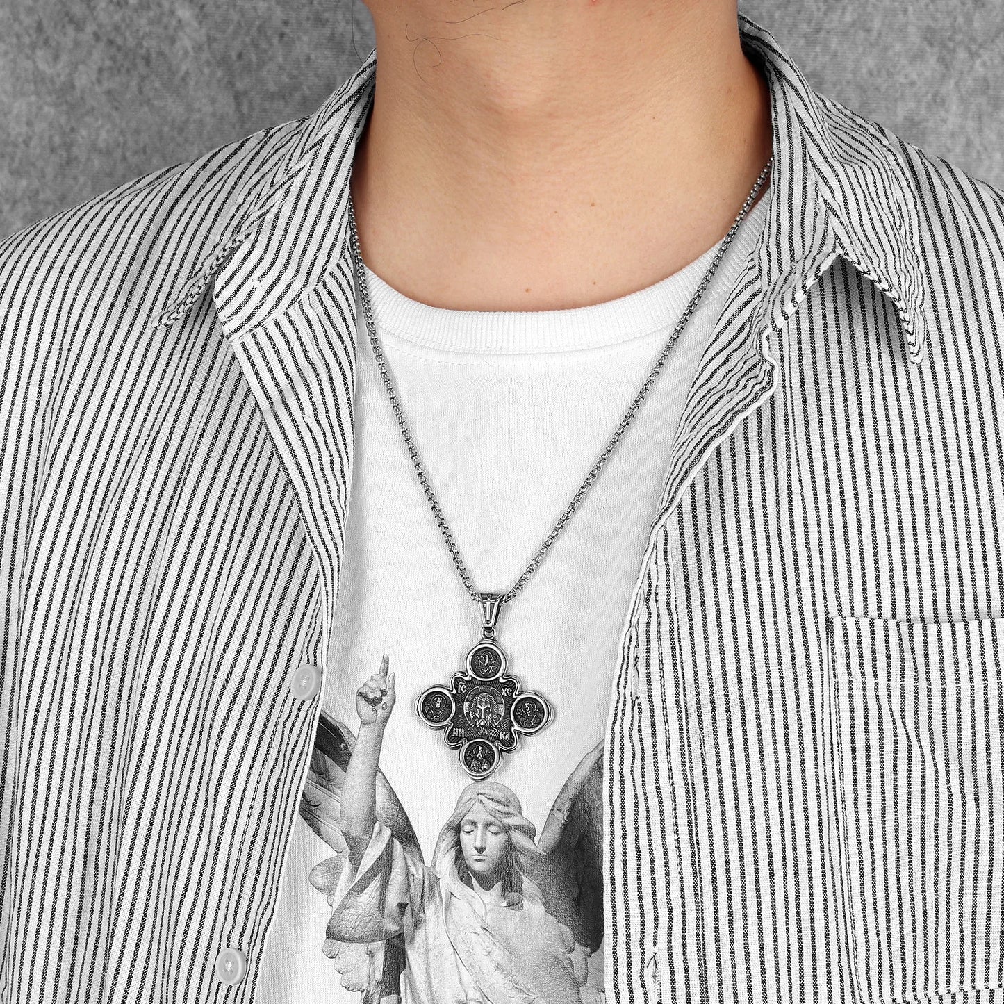 Jesus Pendants 316L Stainless Steel Men Necklaces Religion Chain Vintage Rock Punk Accessories Jewelry Xmas Gift Dropshipping