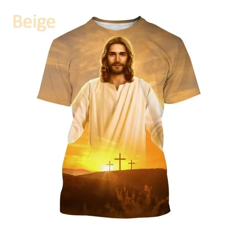 Jesus Love Every Christian 3D Printing T-shirt Summer Fashion Jesus Pattern Men Women Hot Short Sleeve Casual Tshirt Ropa Hombre