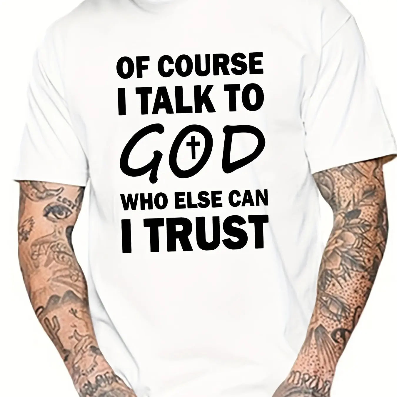 Talk To God Jesus T Shirt Print Tees for Casual Short Sleeve for Summer Spring Fall Oversized Tops As Gifts