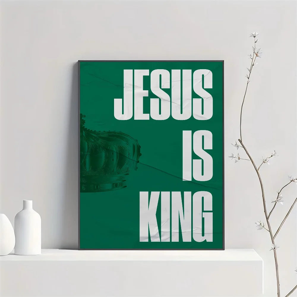 1pc Jesus Is King Jesus Is Alive Poster HD Posters Home Room Bar Cafe Decor Art Wall Painting Picture