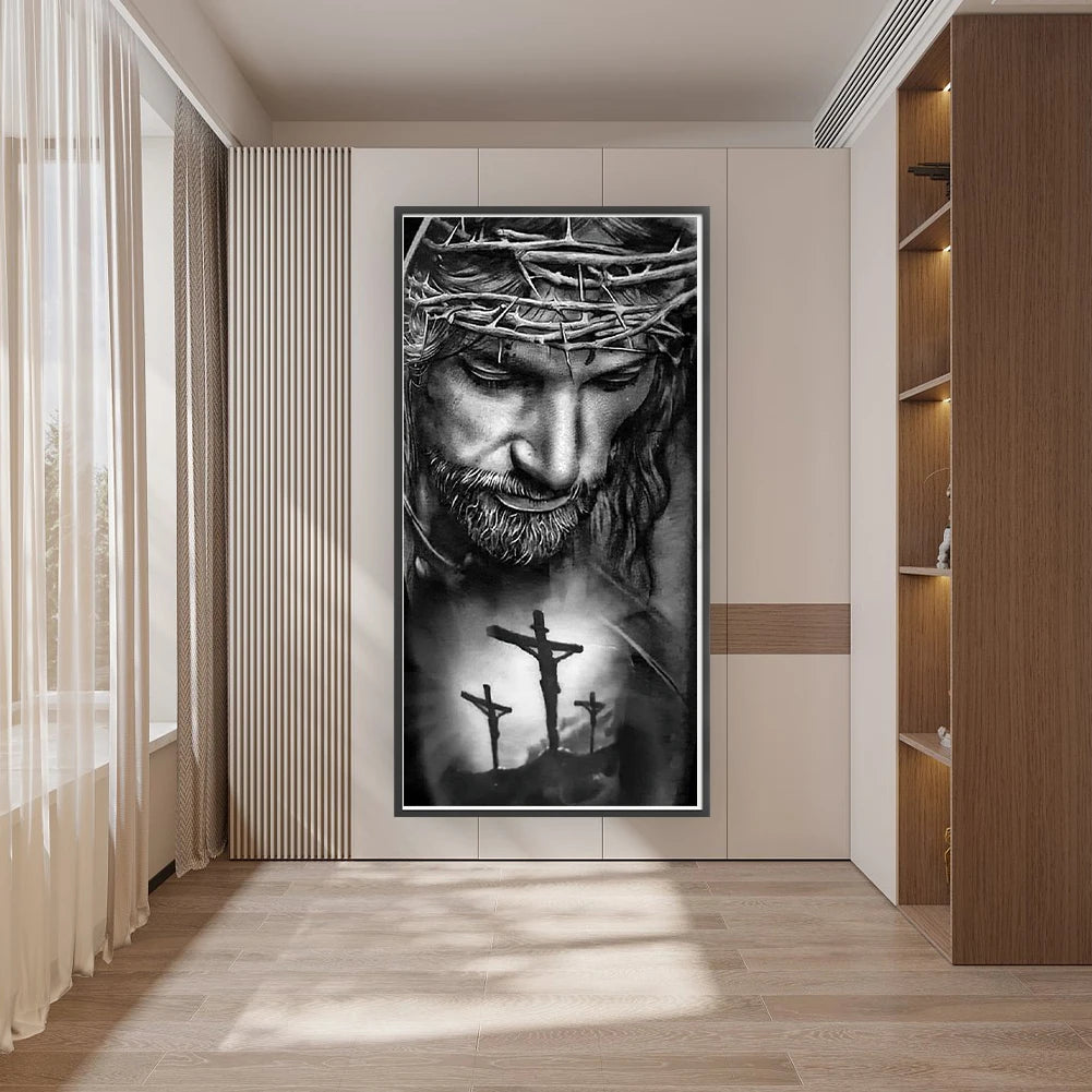 Full Embroidery Eco-cotton Thread 11CT Printed Jesus Cross Stitch Kit Art40x80cm