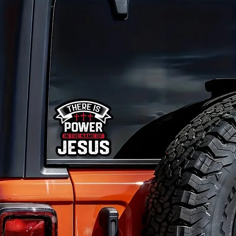 Power in The Name of Jesus Adhesive Vinyl Sticker for Cars - S212