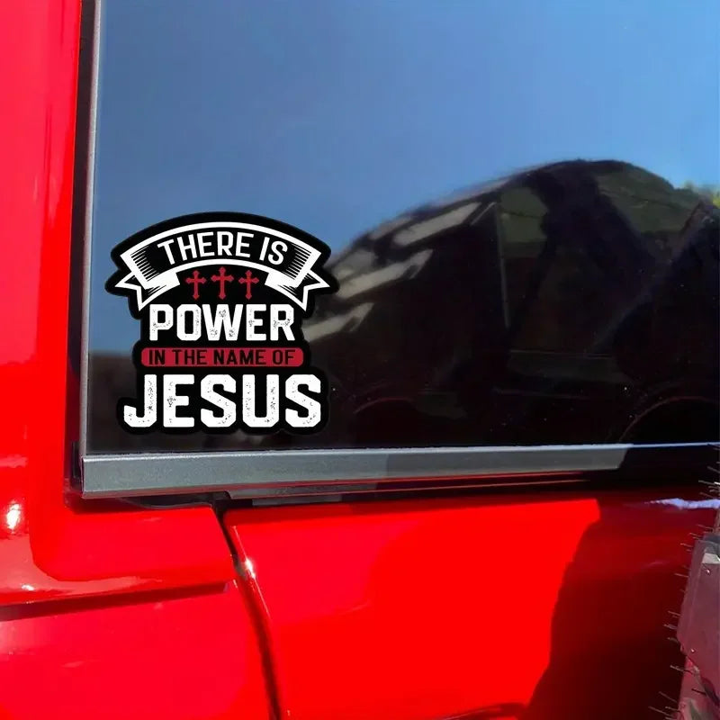 Power in The Name of Jesus Adhesive Vinyl Sticker for Cars - S212
