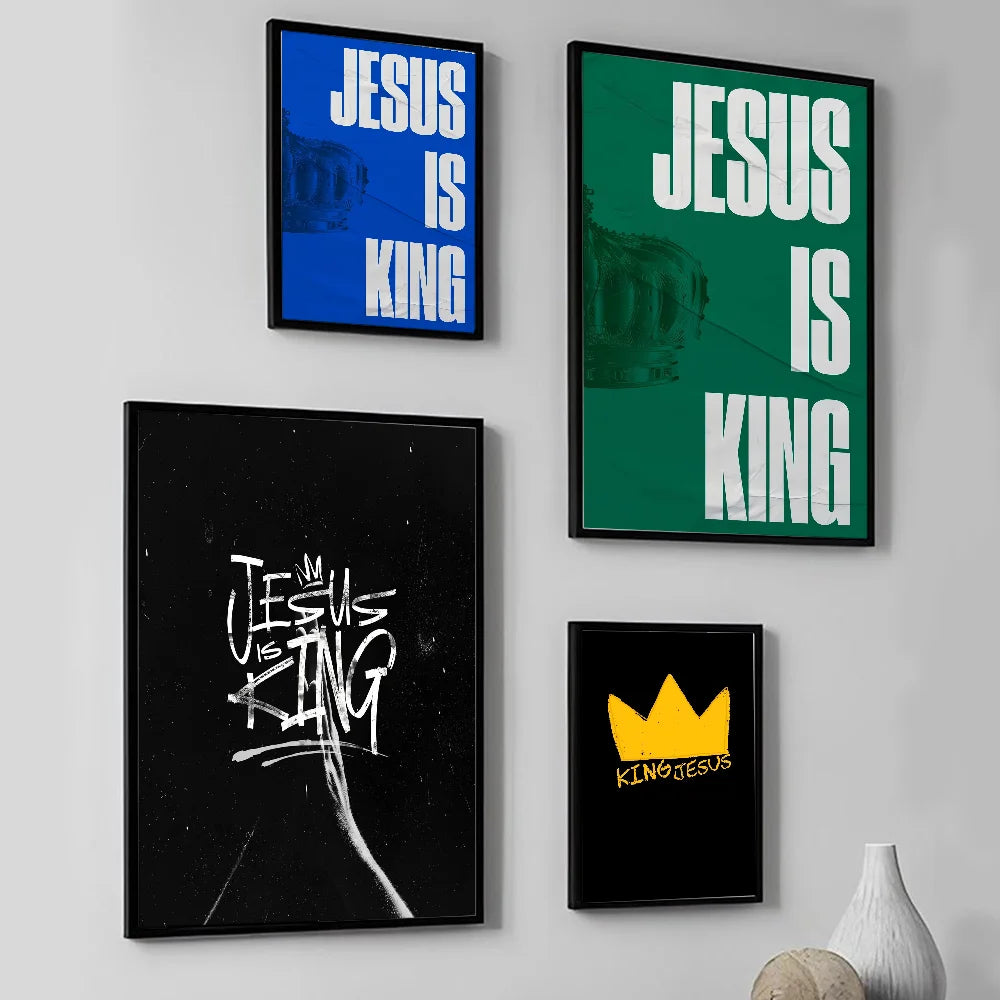 1pc Jesus Is King Jesus Is Alive Poster HD Posters Home Room Bar Cafe Decor Art Wall Painting Picture