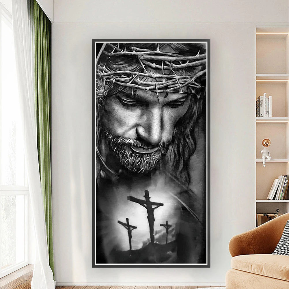 Full Embroidery Eco-cotton Thread 11CT Printed Jesus Cross Stitch Kit Art40x80cm
