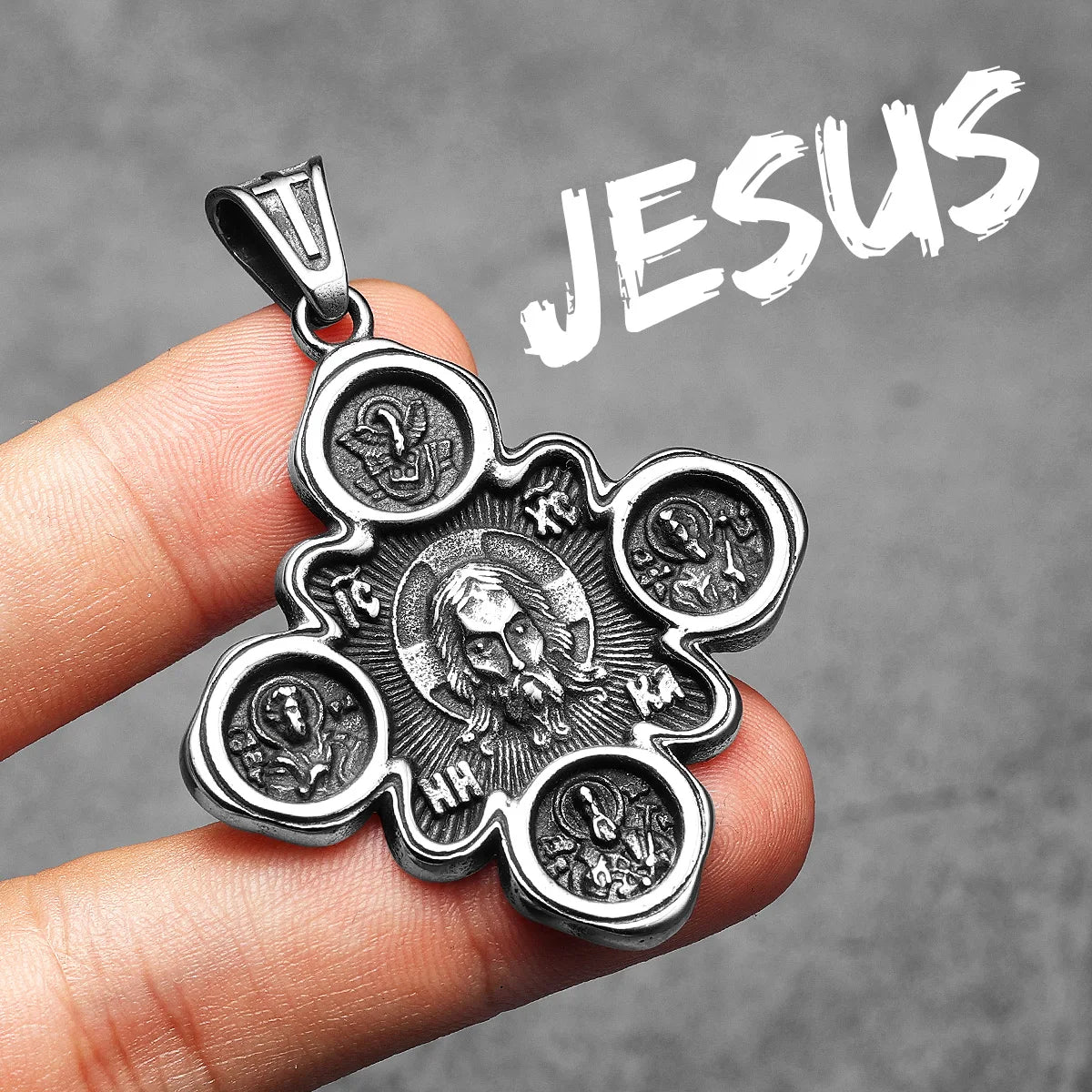 Jesus Pendants 316L Stainless Steel Men Necklaces Religion Chain Vintage Rock Punk Accessories Jewelry Xmas Gift Dropshipping