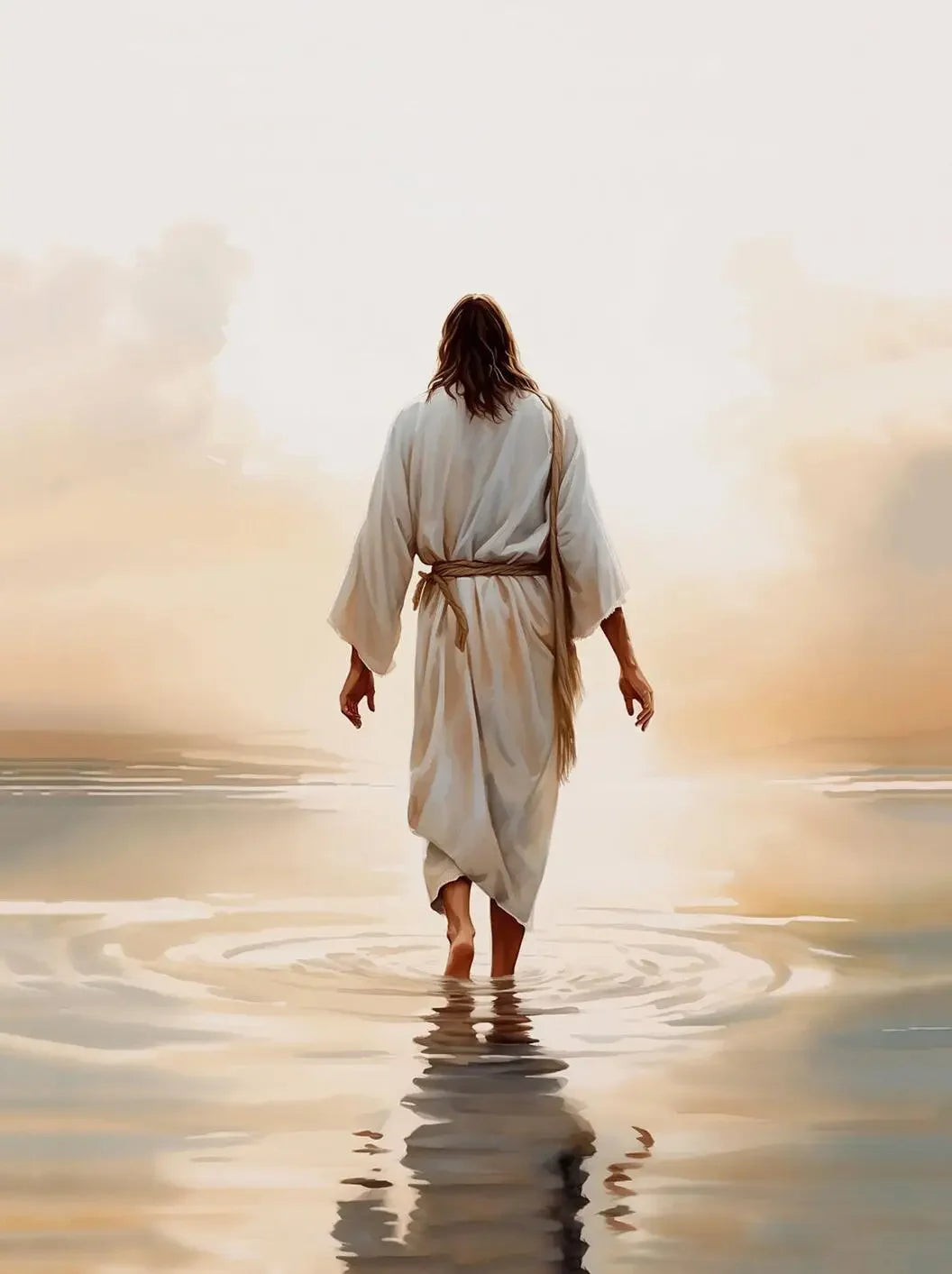 Jesus Christ Walking on Water Hand of God Jesus Portrait Classic Retro Poster Canvas Paintings Wall Art Pictures Home Decor