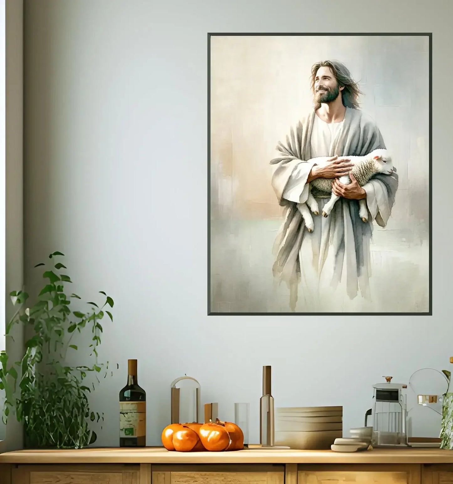 Jesus Christ Walking on Water Hand of God Jesus Portrait Classic Retro Poster Canvas Paintings Wall Art Pictures Home Decor