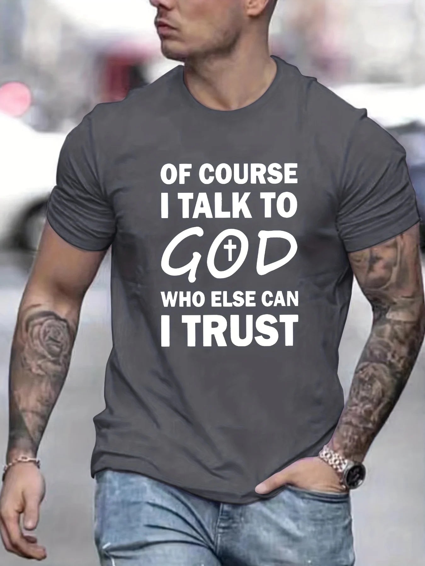 Talk To God Jesus T Shirt Print Tees for Casual Short Sleeve for Summer Spring Fall Oversized Tops As Gifts