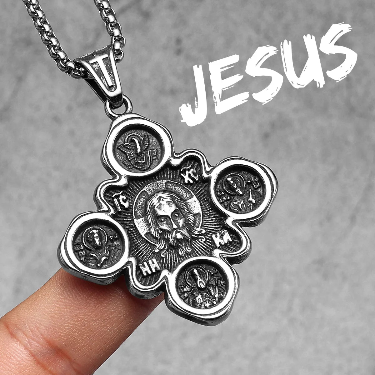 Jesus Pendants 316L Stainless Steel Men Necklaces Religion Chain Vintage Rock Punk Accessories Jewelry Xmas Gift Dropshipping