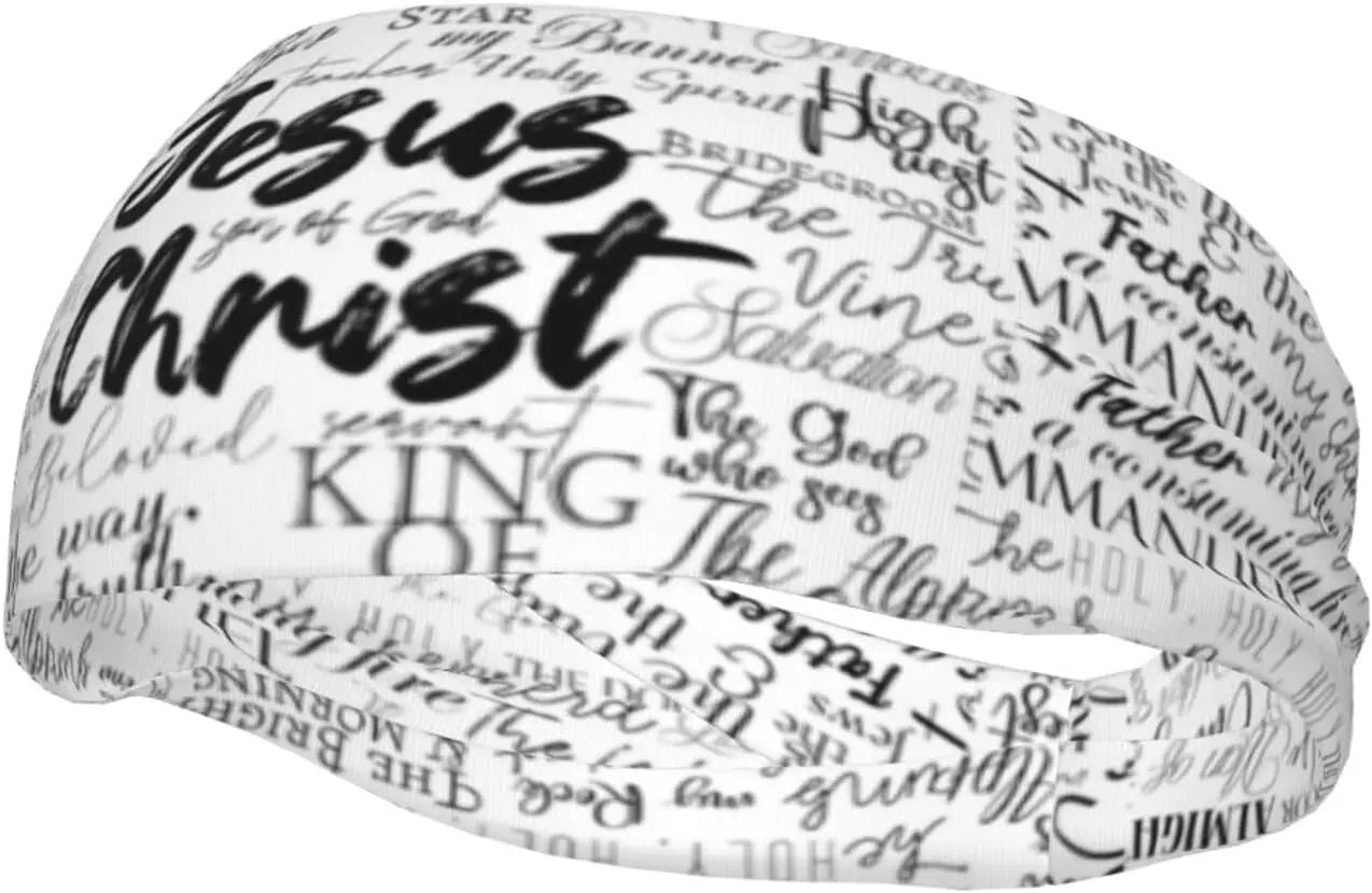 Jesus Christian Headbands Non Slip Sweatband Fashion Summer Hair Bands for Tennis,Basketball,Running,Gym,Working Out
