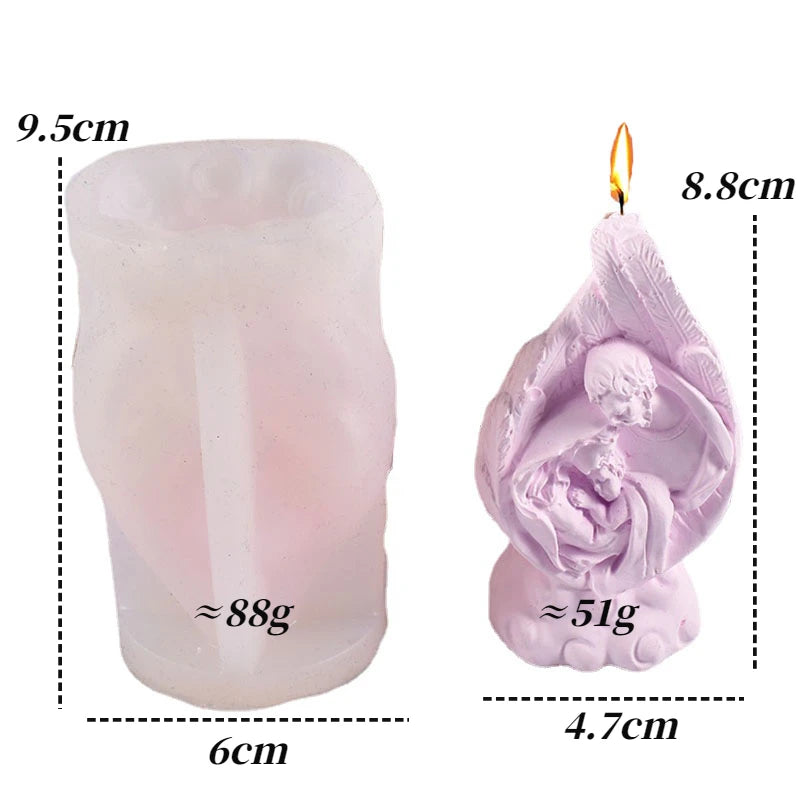 Jesus Family Silicone Candle mold 3D Jesus statue Plaster resin crafts Casting mold Handmade soap cement art making tools