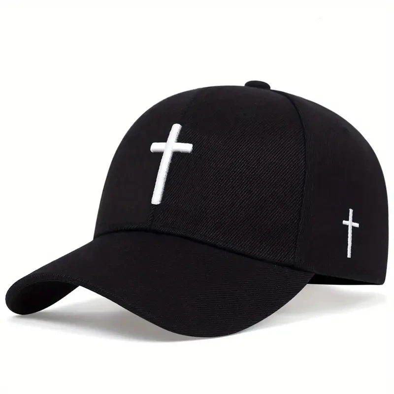 1pc autumn and winter casual simple hip hop faith cross embroidery baseball cap, Halloween party fashion accessory, sunshade lig