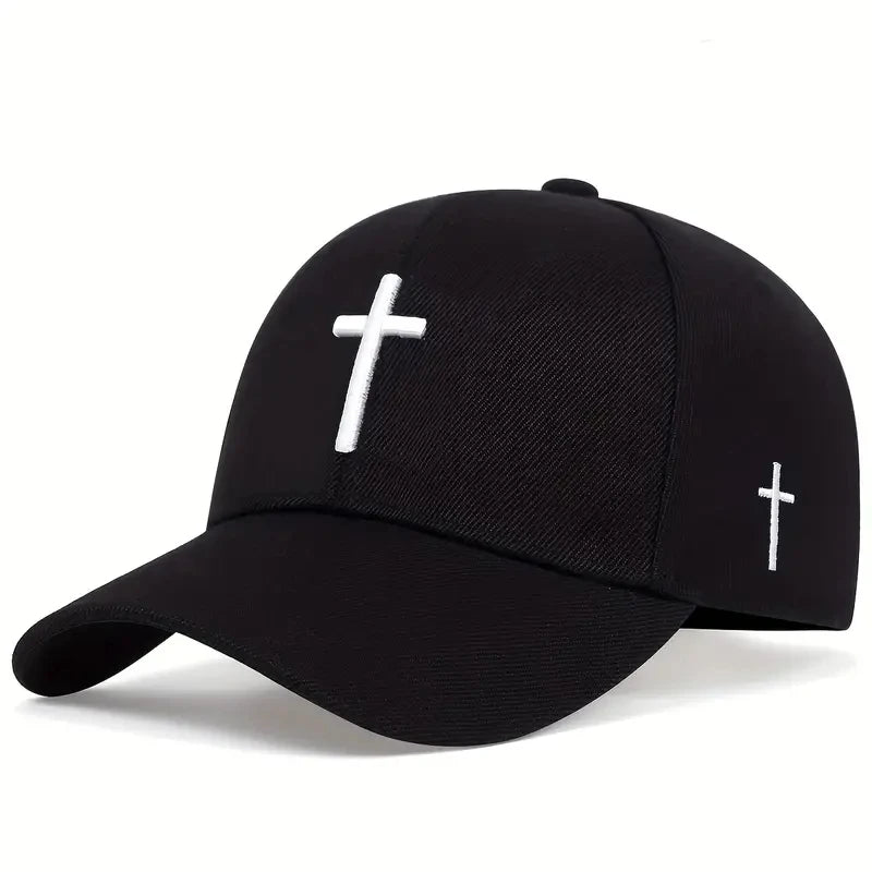 1pc autumn and winter casual simple hip hop faith cross embroidery baseball cap, Halloween party fashion accessory, sunshade lig