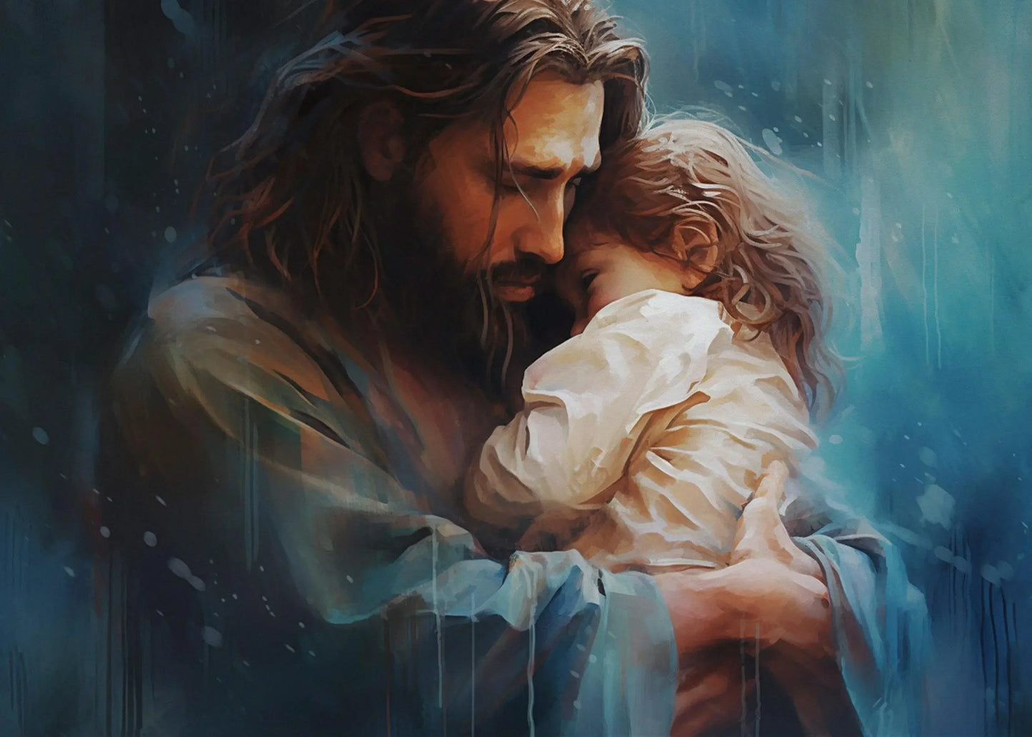 Jesus Christ Walking on Water Hand of God Jesus Portrait Classic Retro Poster Canvas Paintings Wall Art Pictures Home Decor