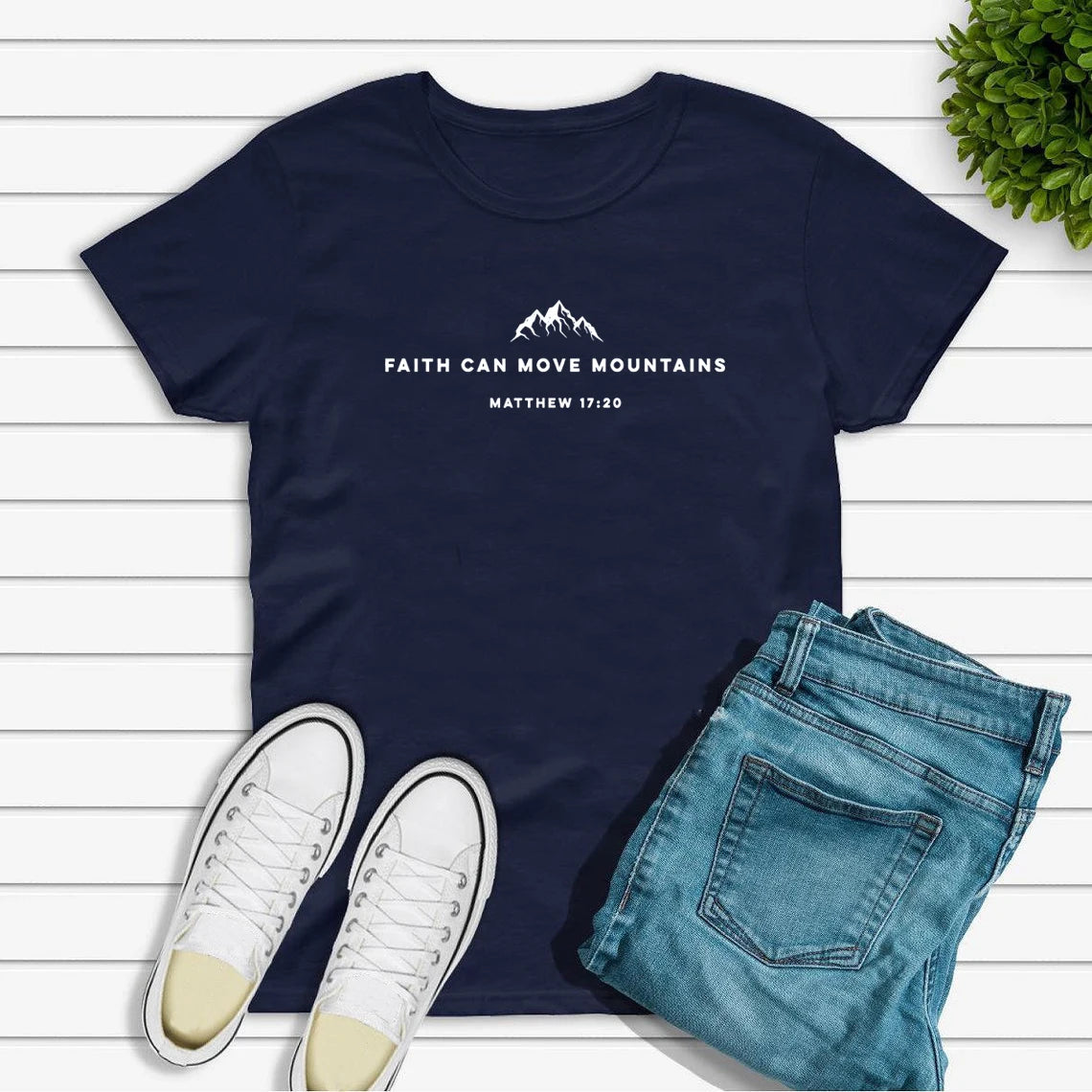 Faith Can Move Mountains Tshirt Christian Shirt Bible Verse T-shirt Religious Faith Clothing Women Shirts Graphic T Shirts Tees