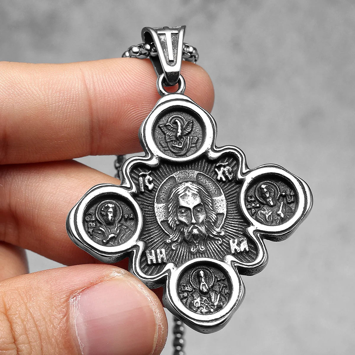 Jesus Pendants 316L Stainless Steel Men Necklaces Religion Chain Vintage Rock Punk Accessories Jewelry Xmas Gift Dropshipping