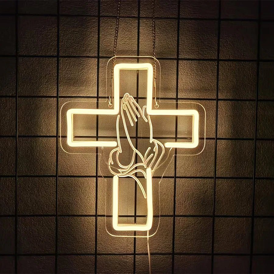 Cross Series Neon Sign For Wall Decor,Led Neon Light For Bedroom, Christian Decor, Religious Room, Easter,Church Decoration