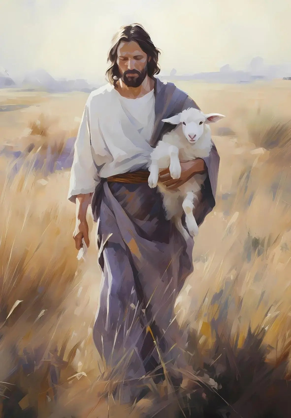 Jesus Christ Walking on Water Hand of God Jesus Portrait Classic Retro Poster Canvas Paintings Wall Art Pictures Home Decor