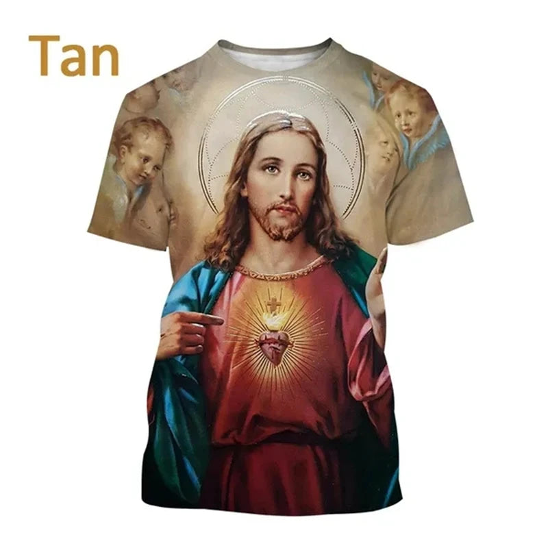 Jesus Love Every Christian 3D Printing T-shirt Summer Fashion Jesus Pattern Men Women Hot Short Sleeve Casual Tshirt Ropa Hombre
