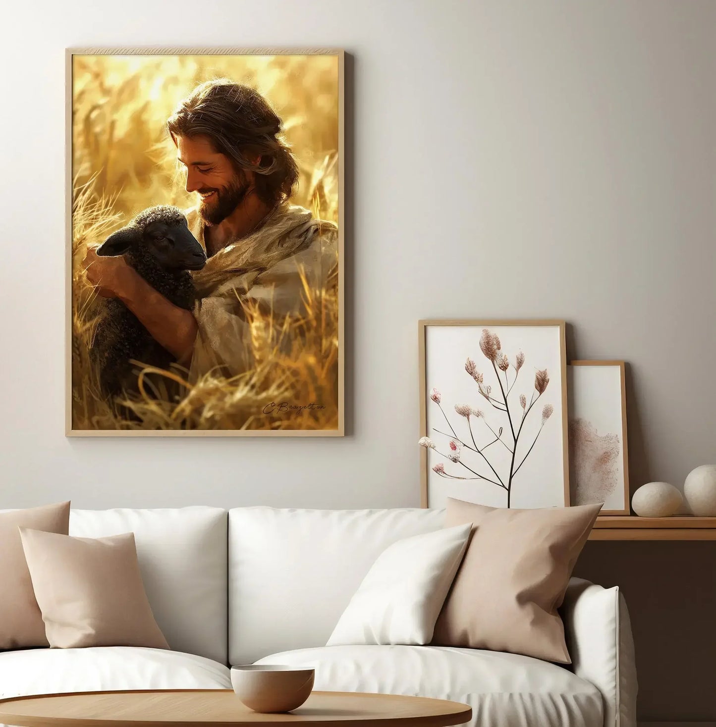 Jesus Christ Walking on Water Hand of God Jesus Portrait Classic Retro Poster Canvas Paintings Wall Art Pictures Home Decor