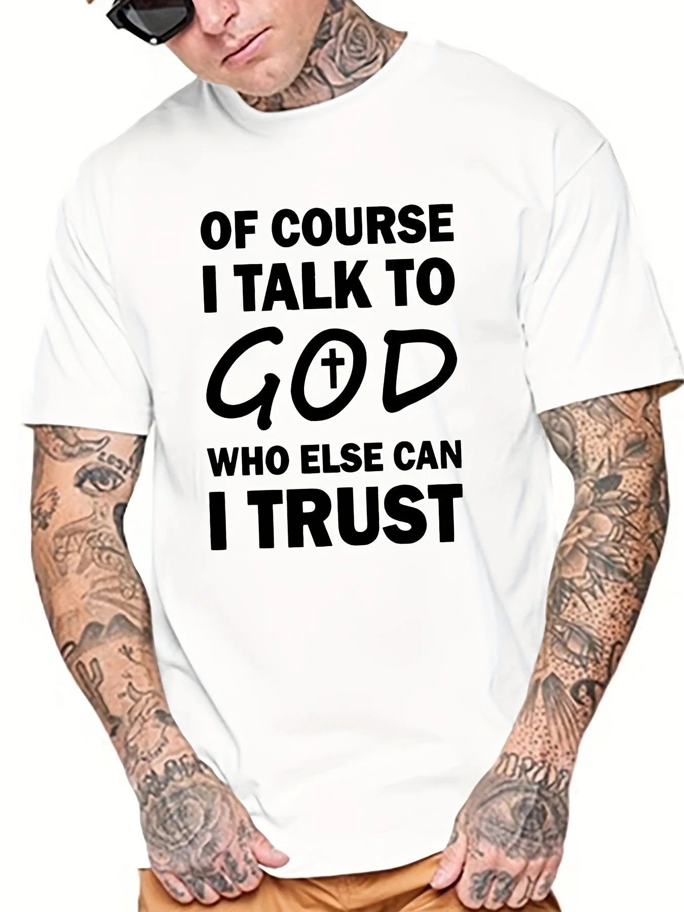 Talk To God Jesus T Shirt Print Tees for Casual Short Sleeve for Summer Spring Fall Oversized Tops As Gifts